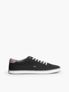 Canvas Lace Up Trainers — Black 1