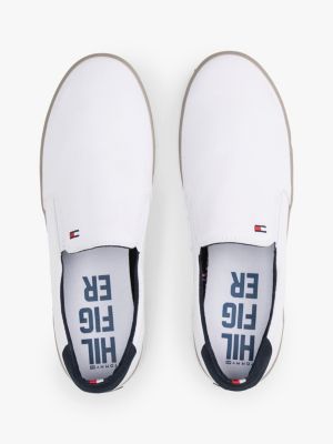 weiß slipper-sneaker mit logo-prägung für herren - tommy hilfiger