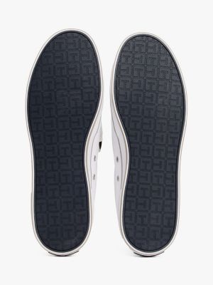 weiß slipper-sneaker mit logo-prägung für herren - tommy hilfiger