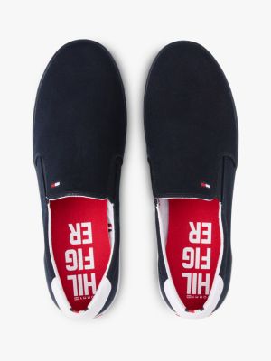 blau slipper-sneaker mit logo-prägung für herren - tommy hilfiger