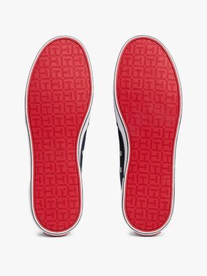 blau slipper-sneaker mit logo-prägung für herren - tommy hilfiger