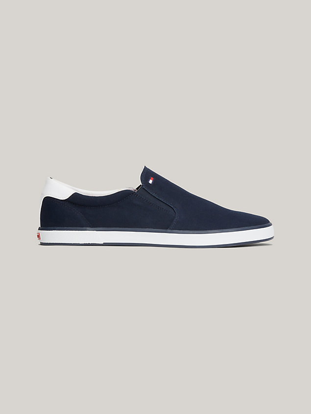 blue essential iconic slip-on trainers for men tommy hilfiger