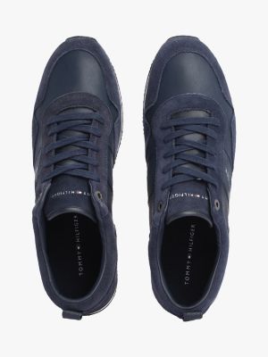 Tommy hilfiger iconic leather best sale trainers black