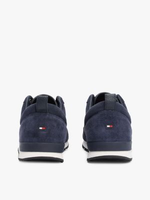 sneakers iconiche stringate blu da uomini tommy hilfiger