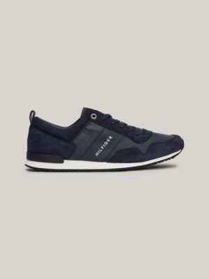 tommy hilfiger iconic leather trainers black