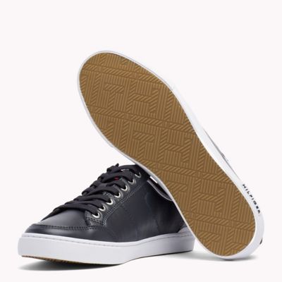 tommy hilfiger perforated leather trainers