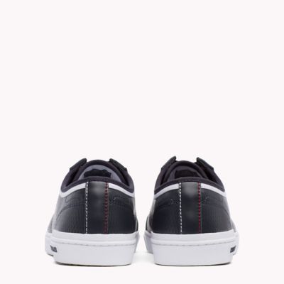 tommy hilfiger perforated leather trainers