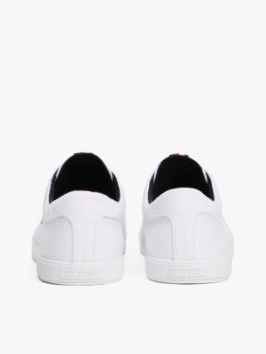 white embossed logo signature trainers for men tommy hilfiger