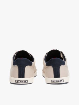 wit signature sneaker met logo in reliëf voor heren - tommy hilfiger