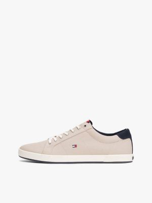 white embossed logo signature trainers for men tommy hilfiger