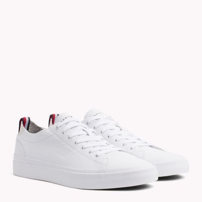 tommy jeans embossed leather trainers