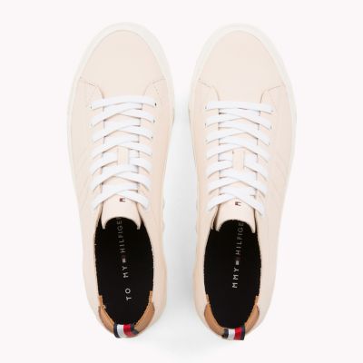 tommy hilfiger embossed leather trainers