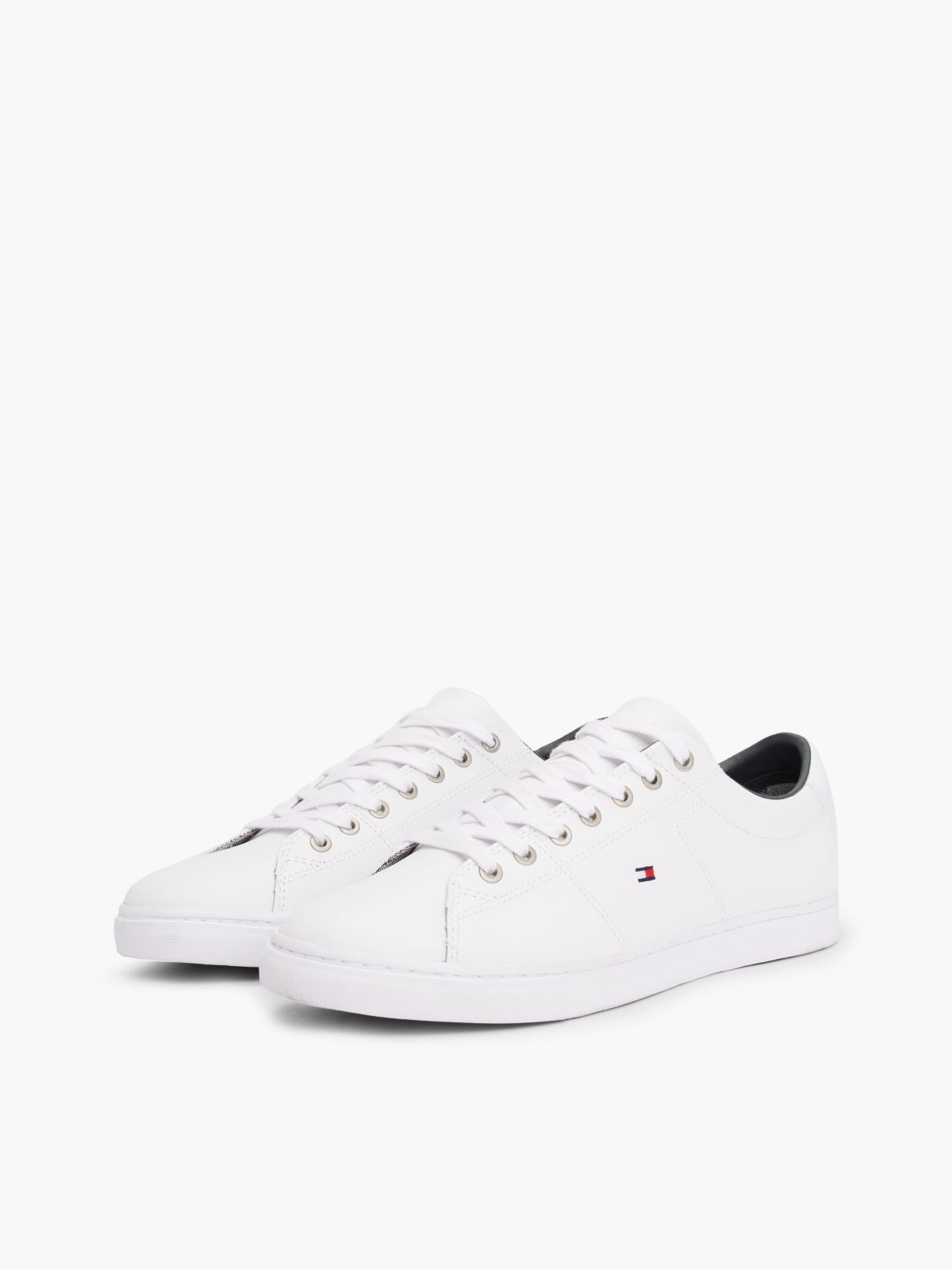 Essential Leather Lace-Up Trainers — White
