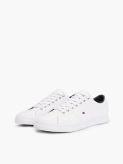 Essential Leather Lace-Up Trainers — White 2