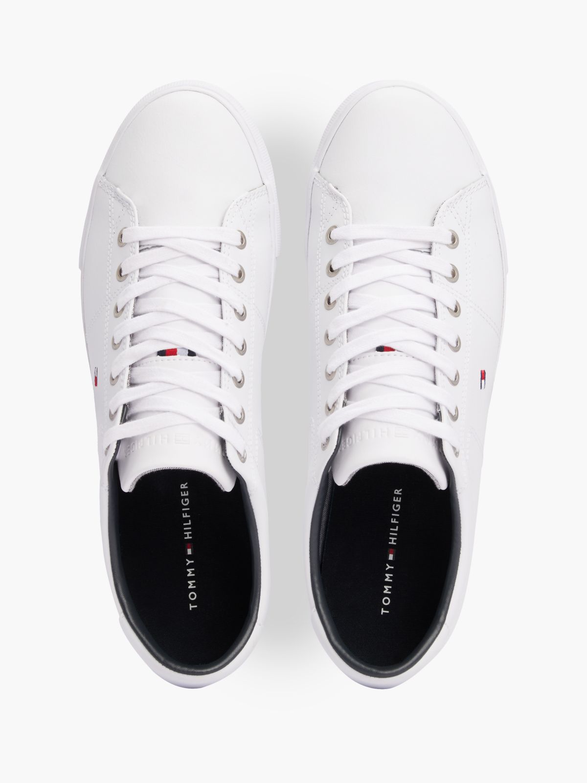 Essential Leather Lace-Up Trainers — White