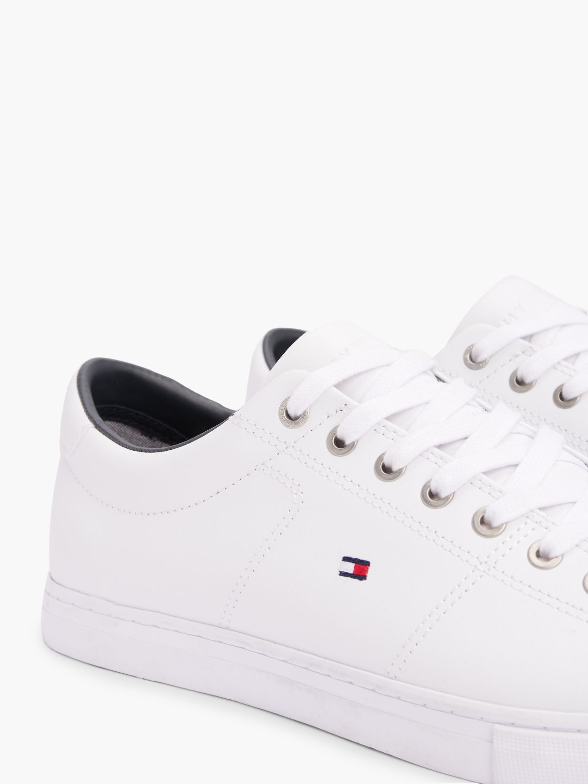 Essential Leather Lace-Up Trainers — White