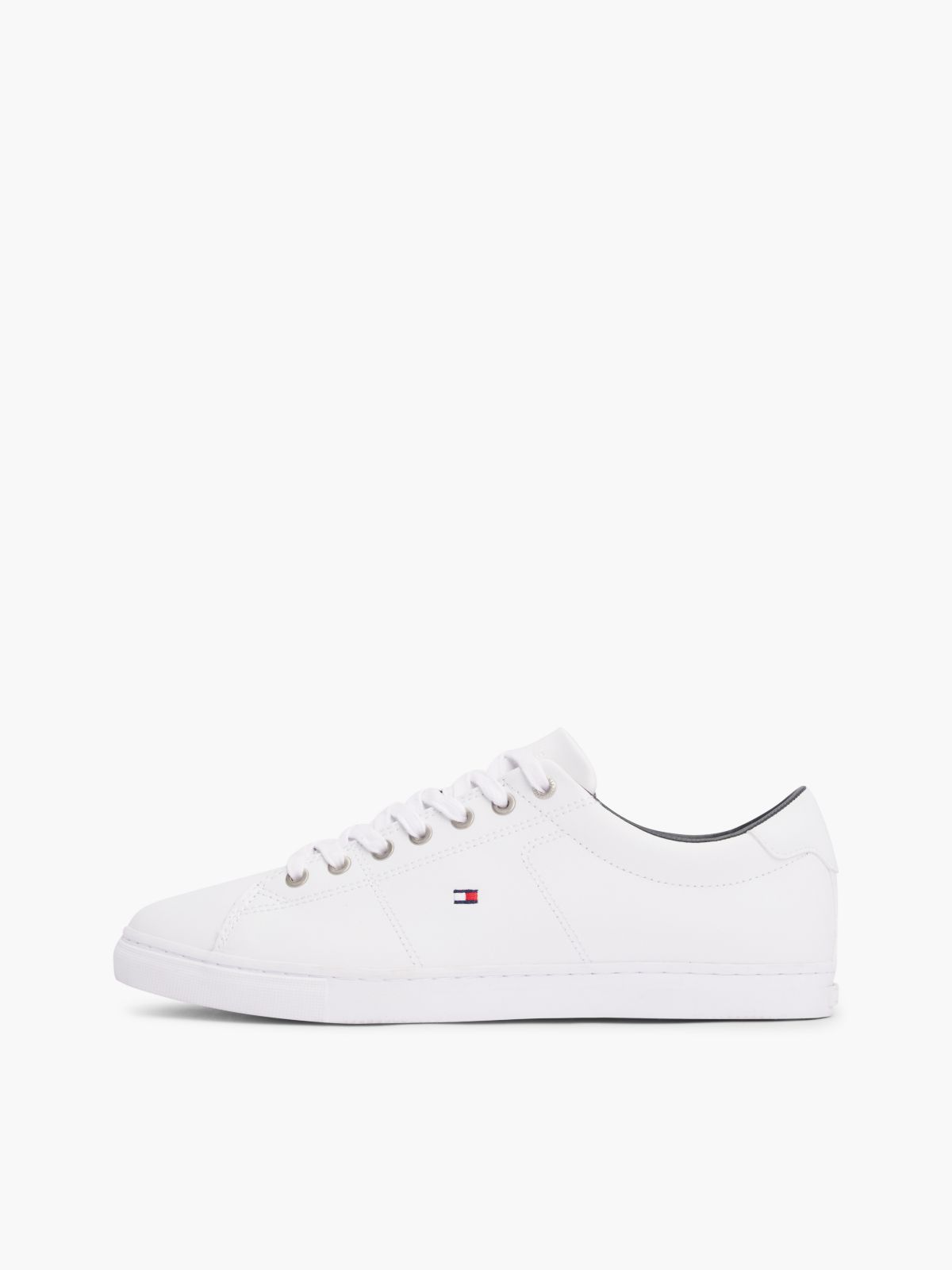 Essential Leather Lace-Up Trainers — White
