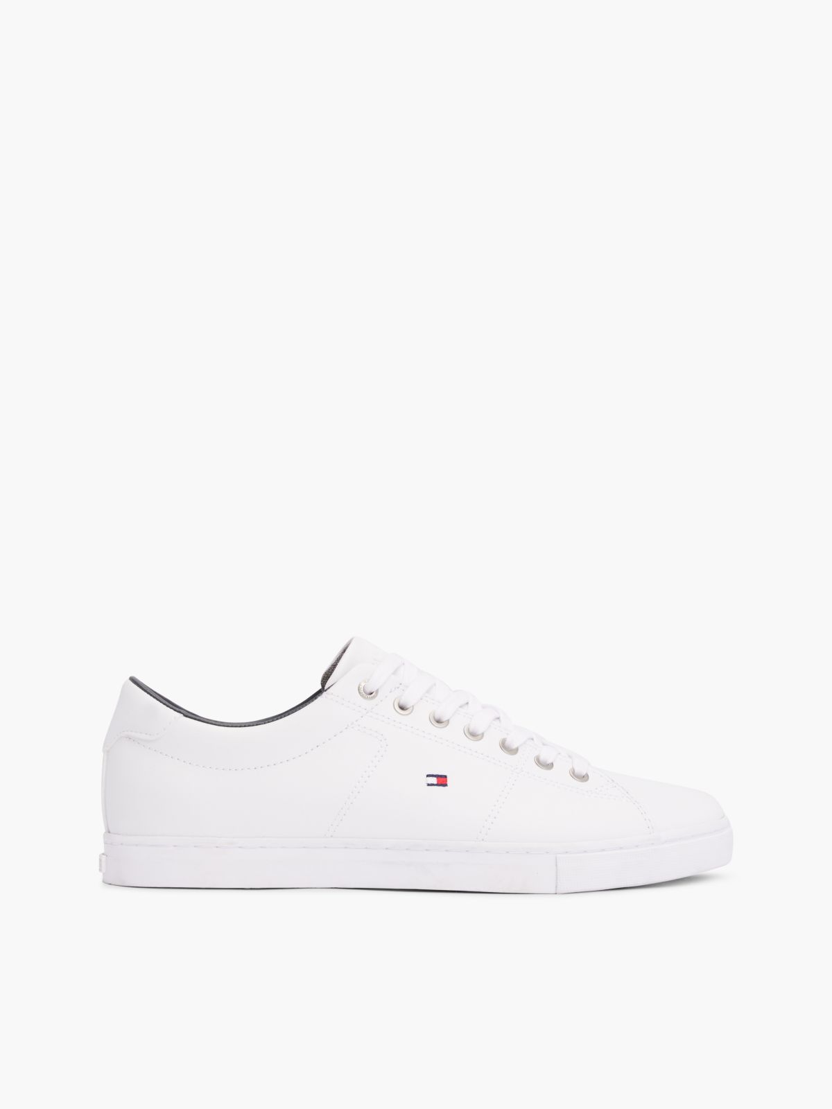 Essential Leather Lace-Up Trainers — White
