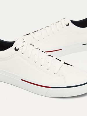 Signature Leather Trainers | WHITE 