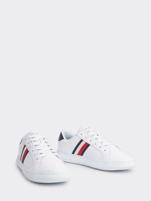 tommy hilfiger white leather shoes
