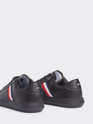 Essential Leather Trainers | BLACK | Tommy Hilfiger