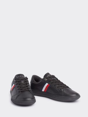 Essential Leather Trainers | BLACK | Tommy Hilfiger