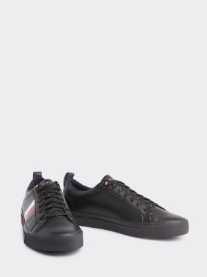 tommy hilfiger flag detail leather sneaker