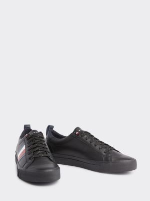 tommy jeans embossed leather trainers