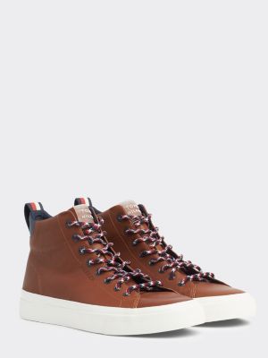 tommy hilfiger brown sneakers