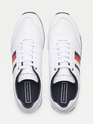 tommy jeans classic logo leather lace up trainers