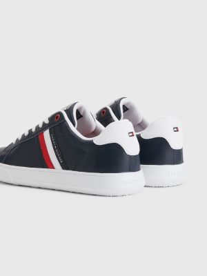 tommy hilfiger black leather trainers