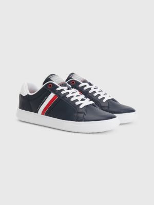 Essential Leather Cupsole Trainers | BLUE | Tommy Hilfiger