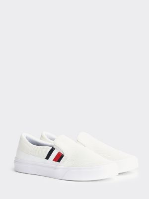 tommy jeans flag logo mesh sock trainers in black