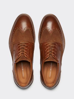 tommy hilfiger brown leather shoes