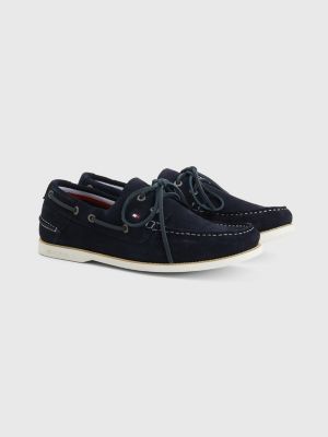 tommy hilfiger suede mix sneaker in black