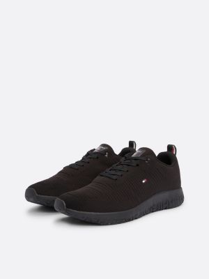 black signature knitted trainers for men tommy hilfiger