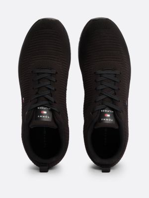 schwarz signature strick-sneaker für herren - tommy hilfiger