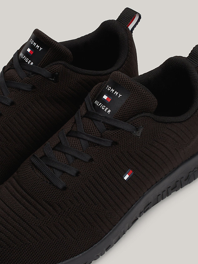 black signature knitted trainers for men tommy hilfiger