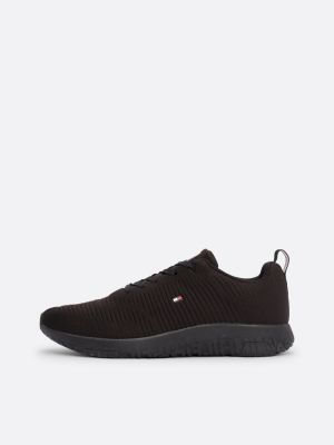 black signature knitted trainers for men tommy hilfiger