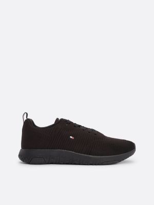 baskets emblématiques en tricot black pour hommes tommy hilfiger