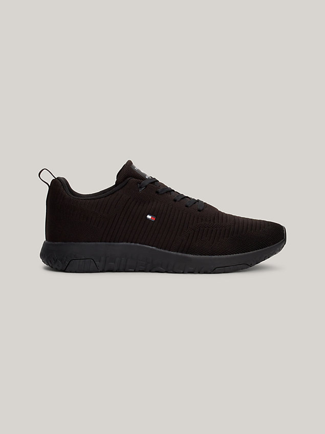 black signature knitted trainers for men tommy hilfiger