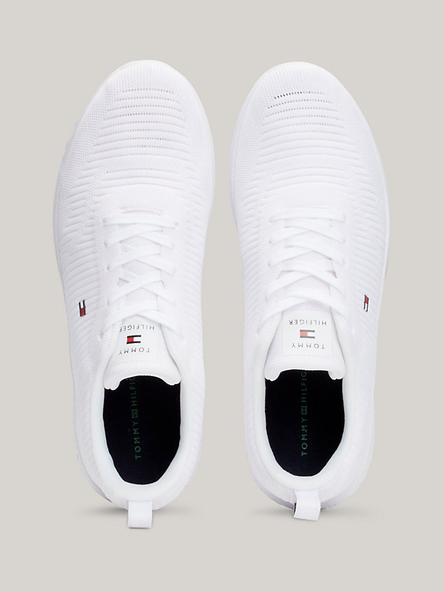 white signature strick-sneaker für herren - tommy hilfiger