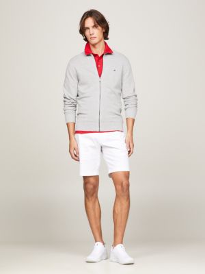 baskets emblématiques en tricot blanc pour hommes tommy hilfiger