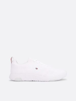 Essential Leather Lace Up Trainers White Tommy Hilfiger