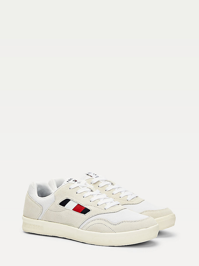 Lightweight Suede Mix Cupsole Trainers | WHITE | Tommy Hilfiger