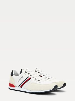 mens tommy hilfiger white trainers