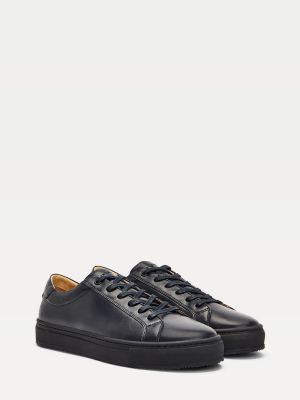 tommy hilfiger mens leather trainers