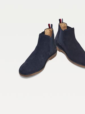 bottines daim bleu