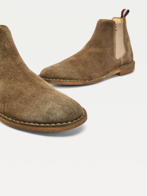 tommy hilfiger suede chelsea boots