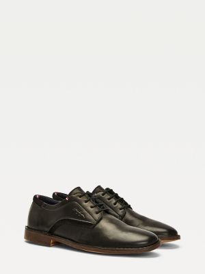 Leather And Suede Lace-Up Shoes | BLACK 